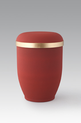 BIO Urne Rot mit Goldborte