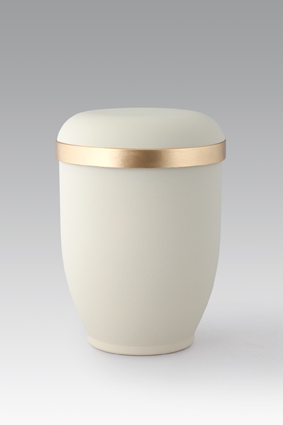 BIO Urne Creme mit Goldborte