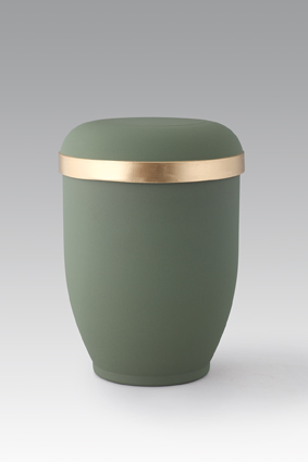 BIO Urne Oliv mit Goldborte